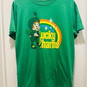 Tee Luv Unisex Lucky Charms Short Sleeve T-Shirt Green Size youth XL teens